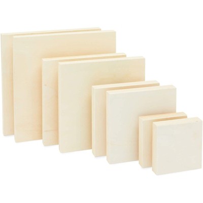 Bright Creations 8 Pack Unfinished Wood Canvas Boards for Painting, Arts and Crafts (4 Sizes)