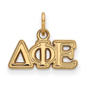 Black Bow Jewelry 14k Yellow Gold Plated Sterling Silver Delta Phi Epsilon Greek Life Extra Small Pendant - 1 of 3