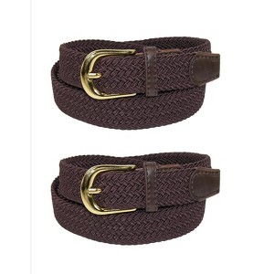 CTM Women's Elastic Braided Stretch Belt (Pack of 2) - 1 of 4