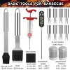 Itopfox 24Piece BBQ Grill Tools Set with Meat Thermometer & Injector Stainless Steel Fork Spatula & Tongs Complete Grill Accessories in Aluminum Case - 3 of 4