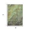 Green And Charcoal Abstract Washable Indoor Outdoor Area Rug - 3 of 4