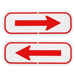 Unique Bargains Aluminum Reflective Outdoor Lawn Arrow Sign 1 Pc - 1 of 4