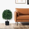 Tangkula 2 PCS Artificial Boxwood Topiary Ball Tree w/ Rated Leaves 343 White Fruits for Home - 2 of 4