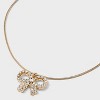 Pave Bow Earring and Necklace Set 2pc - A New Day™ Gold - 4 of 4