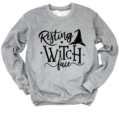 Simply Sage Market Women's Graphic Sweatshirt Resting Witch Face