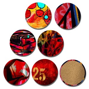 Courtside Market Studio Series 25 Reasons to Celebrate 4″ Round Ceramic Coasters – 6 Piece Set - 1 of 2