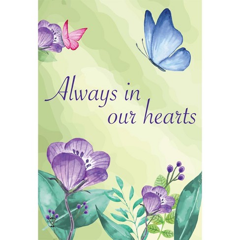 Always In Our Hearts Floral Garden Flag Bereavement 18