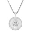 Steeltime 24" Men's stainless steel and simulated diamonds round basketball pendant. Color Options: Silver, Gold - 2 of 4
