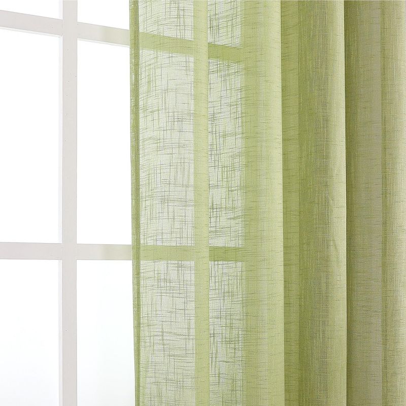 Kate Aurora 2 Pack Lux Thread Premium Woven Grommet Top Sheer Curtain Panels, 3 of 8
