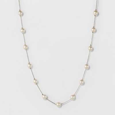 Pearl on silver deals chain