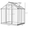 4' L x 6' W Walk-In Polycarbonate Greenhouse with Roof Vent,Greenhouse for Winter - 3 of 4