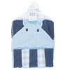 Hudson Baby Infant Boy Hooded Towel and Five Washcloths Set, Navy Blue Elephant, One Size - 2 of 2
