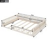 1pc Full Size Bed Frame, Solid Wood Upholstered Platform with Guardrail & Pillow, No Box Spring Needed - Baofuwish - 4 of 4