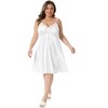 Women's Plus Size Lingerie Satin V-Neck Sleeveless Chemise Lace Trim Nightgowns - Agnes Orinda - 3 of 4