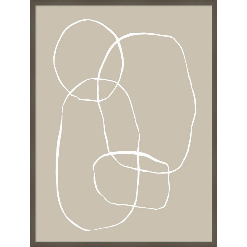 31&#34; x 41&#34; Modern Circles Beige by Teju Reval Wood Framed Wall Art Print - Amanti Art, 1 of 7