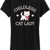 Women's - Instant Message - Childless Cat Lady Coquette Kitten Short Sleeve Graphic T-Shirt - 2 of 4