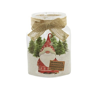 Stony Creek 4.5 Inch Gnomes W/Red Hat Jar W/Bows Winter Christmas Pines Novelty Sculpture Lights