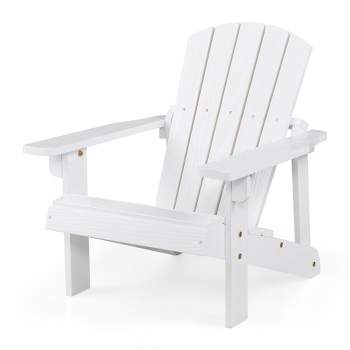 Costway Kid's Adirondack Chair Patio Wood High Backrest Arm Rest 110 LBS Capacity