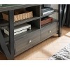 PAGED Two Drawer TV Stand Modern Entertainment Console with Aluminum Metal Bar Handles and Divided Shelf, TV Console for Living Room - 3 of 4