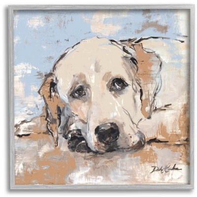 Stupell Industries Labrador Dog Abstract Brush Strokes Framed Giclee Art
