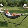 EcoSummer Double Hammock with Stand, 450lbs Heavy Duty 2-Person Cotton Hammock for Indoor Outdoor Relaxation,Onyx. - 4 of 4