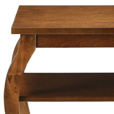 Versatile Becci Walnut End Table with Dual Open Shelves