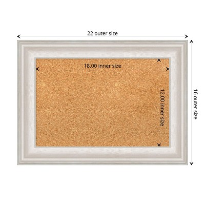 Trio White Wash Silver Framed Natural Cork Bulletin Board 18x12