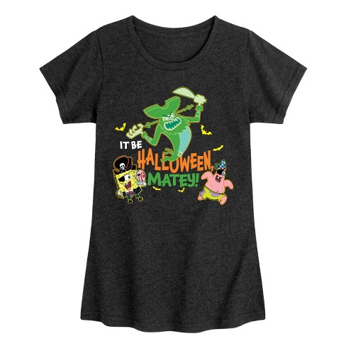 Girls' - SpongeBob SquarePants - It Be Halloween Matey Fitted Short Sleeve Graphic T-Shirt - image 1 of 4