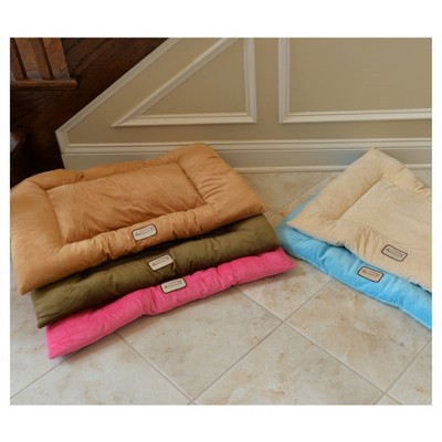 Large Beige Velvet Pet Bed Mat with Poly Fill