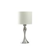 Ore International 24.5" Bailey Chrome Modern Candlestick Metal Table Lamp Silver : Linen Shade, UL Listed, No Bulb Included - 3 of 4