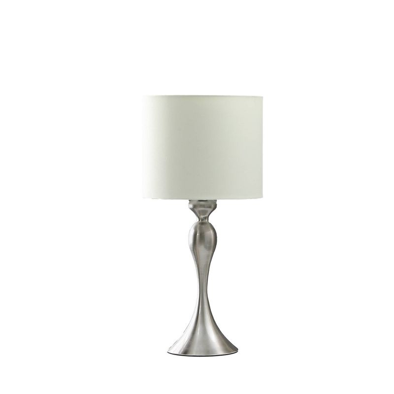 24.5&#34; Bailey Chrome Modern Candlestick Metal Table Lamp Silver - Ore International, 1 of 5