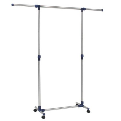 vidaXL Adjustable Clothes Rack Stainless Steel 65"x17.3"x59.1" Silver