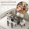 VYNXARIA 7-Piece Retro Dining Table Set for 6, 60in Wood Dining Table Set for 6 with Upholstered Chairs(Gray) - 3 of 4