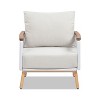 Okak 16.5" Teak&Aluminum Club Chair Patio Accent Chair,Set of 2,Comfy 7"High-Resilience Foam&Chenille Fabric,Patio Furniture Seating - 4 of 4