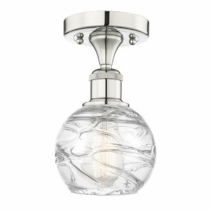 Athens Deco Swirl - 1 Light Semi-Flush Mount In Industrial Style-8.25 Inches Tall and 5.88 Inches Wide - 1 of 1