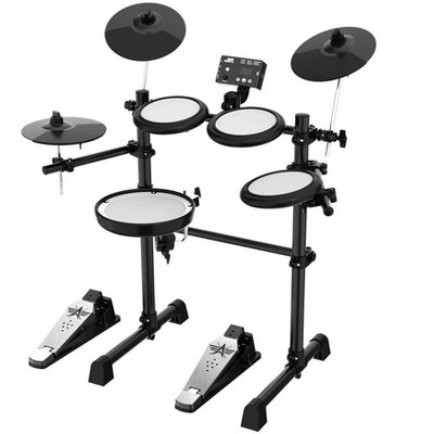 Monoprice 5-piece Electronic Drum Kit with Mesh Heads and 8in Double Trigger Snare, 12 kits with 144 Sounds, Drum Sticks Included - Stage Right Series