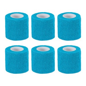 Unique Bargains Self-Adhesive Elastic Breathable Bandage Athletic Tapes 6 Rolls 1" x 177" - 1 of 4