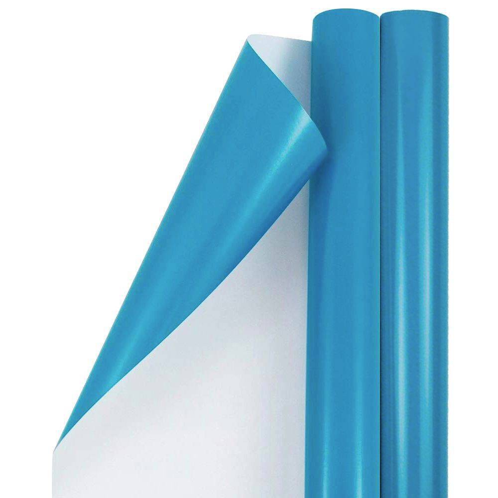 Photos - Other Souvenirs JAM PAPER Bright Blue Glossy Gift Wrapping Paper Roll - 2 packs of 25 Sq.