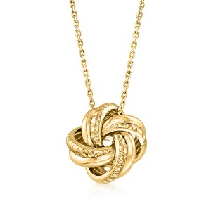 Ross-Simons Italian 18kt Gold Over Sterling Love Knot Pendant Necklace - 1 of 3