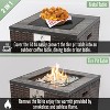 Kumasinova 22"/24" Propane Gas Fire Pit Table for Patio and BBQ Parties,50000 BTU Square Firepit Side Table with Glass Wind Shield - 2 of 4