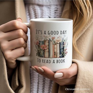 Floral Books Mug, It's a Good Day To Read a Book Reader Bookwork Gift | OrnamentallyYou - 1 of 3
