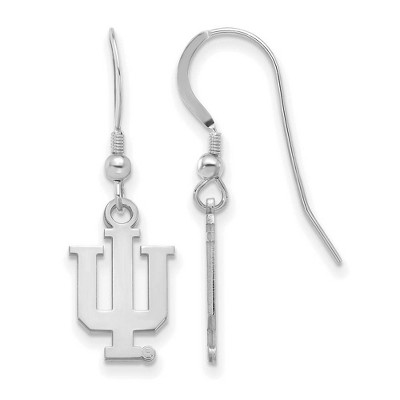 Black Bow Jewelry Sterling Silver Indiana Hoosiers NCAA Dangle Earrings