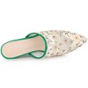 Allegra K Women's Lace Mesh Floral Embroidered Stiletto Heels Slide Mules - 4 of 4