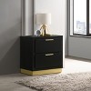 Modern Luxury 2-drawer Bedroom Nightstand Black Gold Finish Bedroom Wooden Furniture - 2 of 4