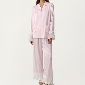 Anna-Kaci Lounge Women's 3-Piece Pajama Set with Button Front Top Relaxed Pants and Matching Adjustable Strap Sleep Cami - 1 of 4