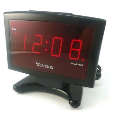Westclox 70014 Plasma Led Digital Alarm Clock, 0.9", Red
