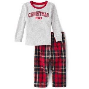 The Children's Place Toddler Matching Family Long Sleeve Christmas Crew Snug Fit Cotton And Flannel Pajamas - 1 of 4