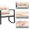 Tangkula 3 PCS Patio Rattan Wicker Chaise Chair Table Set Outdoor Rattan Furniture - 3 of 4