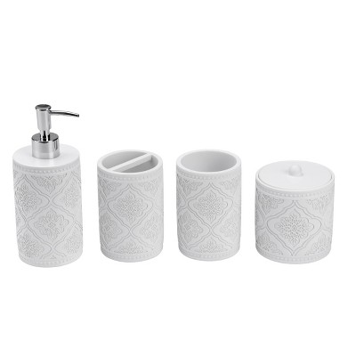 4pc Devash Resin Bath Accessory Set Black - Kralix : Target