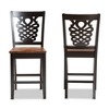 Baxton Studio 2pc Gervais Two-Toned Wood Counter Height Barstools Brown/Walnut: Upholstered Polyester, Oval Shape - 2 of 4